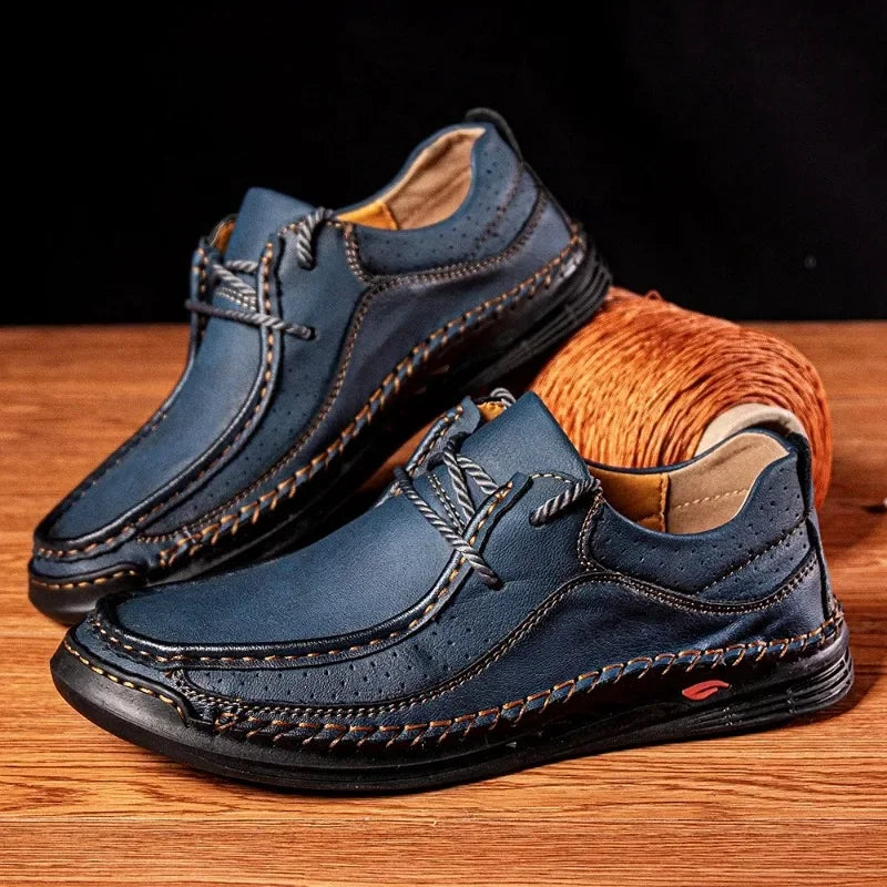 Zapatos Cuero Hombre ∣ Casual Negocios ∣ Talla Grande Hechos a Mano