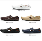 Mocasines Cuero Hombre 2025 ∣ Ahuecados Conducción ∣ Lujo Verano