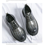 Zapatos Vestir Marrones Hombre | A Cuadros Cordones Punta Redonda Informal Negocios