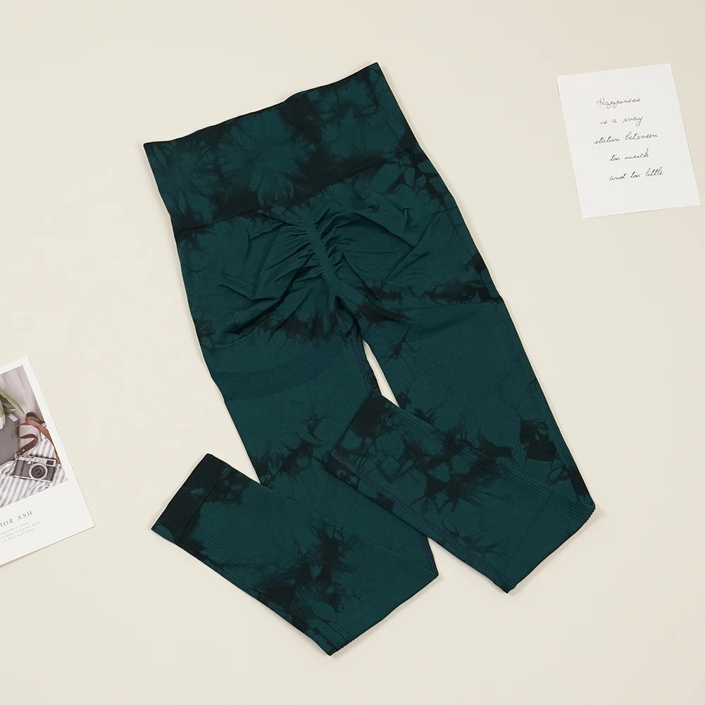 VEQKING Pantalones de yoga sin costuras para mujer, leggings deportivos de cintura alta, elásticos, de secado rápido, pantalones ajustados para gimnasio y entrenamiento