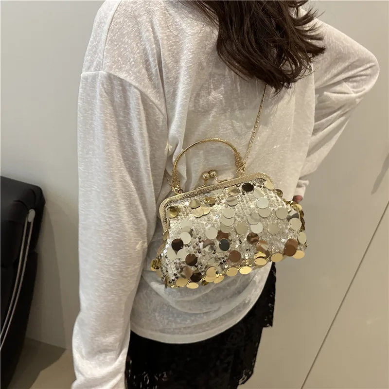 Bolso Hombro Mujer Elegante Lentejuelas Noche