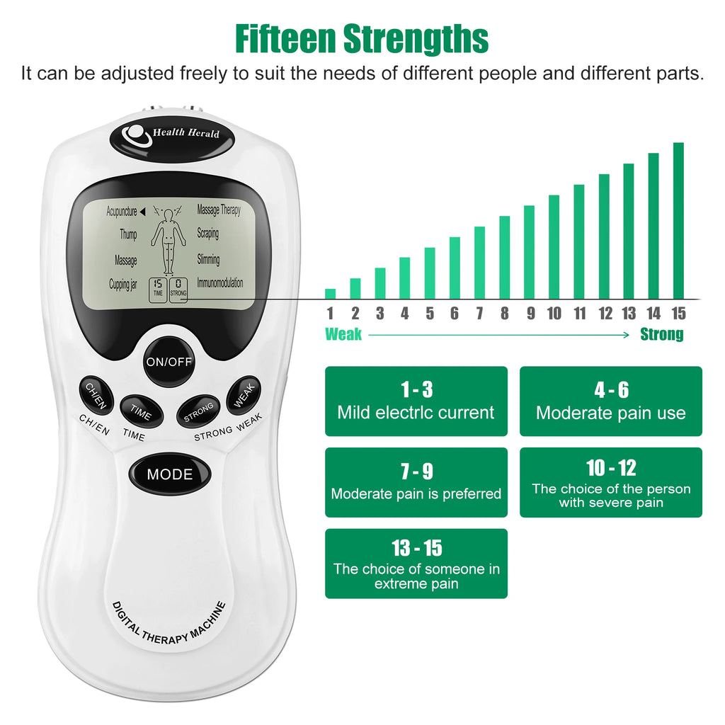 Masajeador Muscular TENS Eléctrico | Terapia Digital Pulso Estimulador | Cuidado Cuerpo Completo