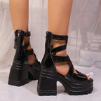 Sandalias de Tacón Grueso con Plataforma | Mujer