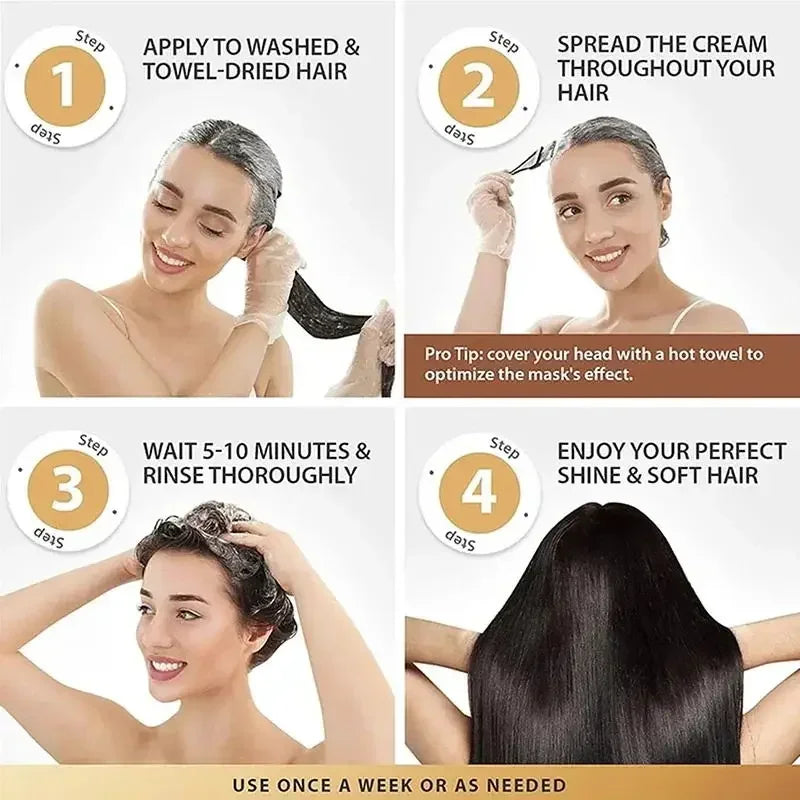 Mascarilla para el cuidado del cabello con queratina y colágeno, tratamiento para el cabello seco y dañado, revitaliza el cabello, alisado, suave, hidratación, productos para el cuidado