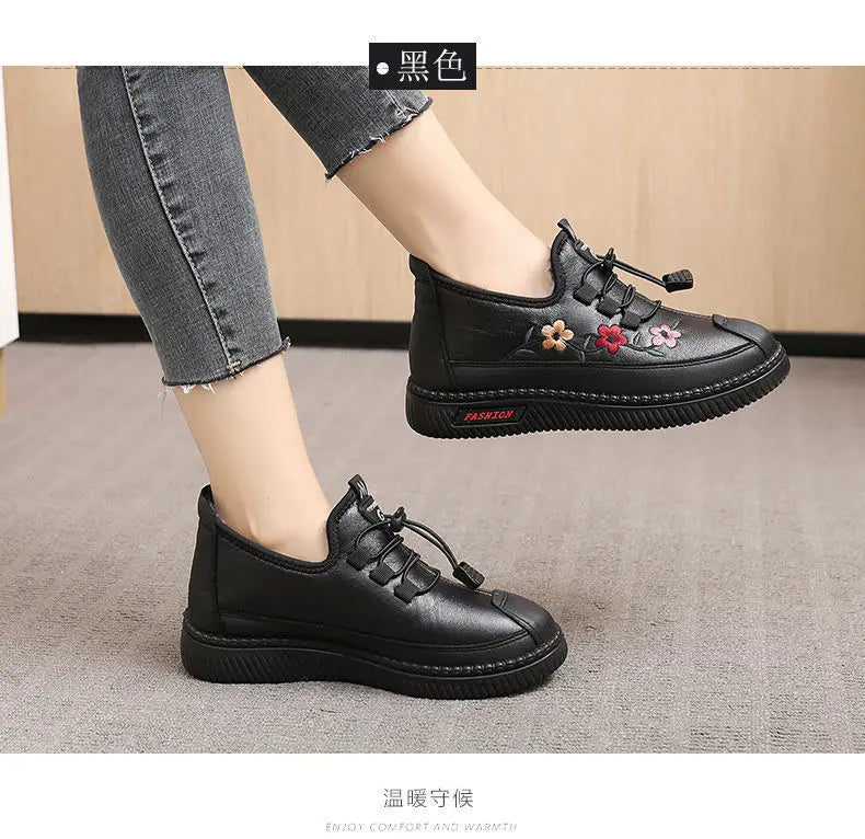 Zapatillas De Invierno Para Mamá | Mocasines Tipo Oxford Felpa Calidad