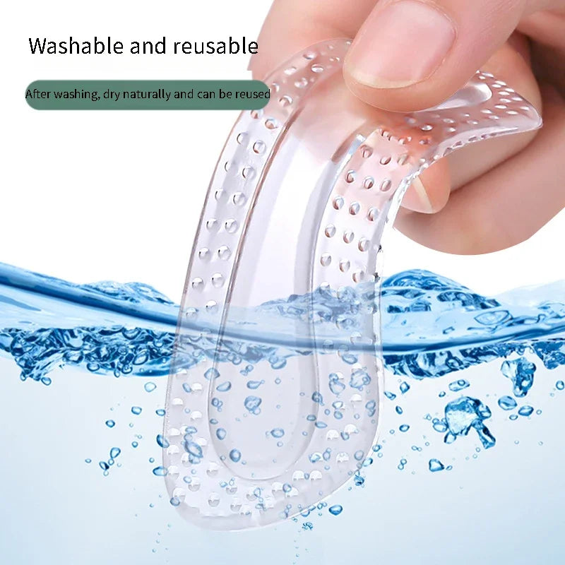 Protectores de talón de GEL para mujer, cojín de silicona, productos para el cuidado de los pies, almohadillas antideslizantes para tacones altos, plantillas de tamaño ajustable, 1 par