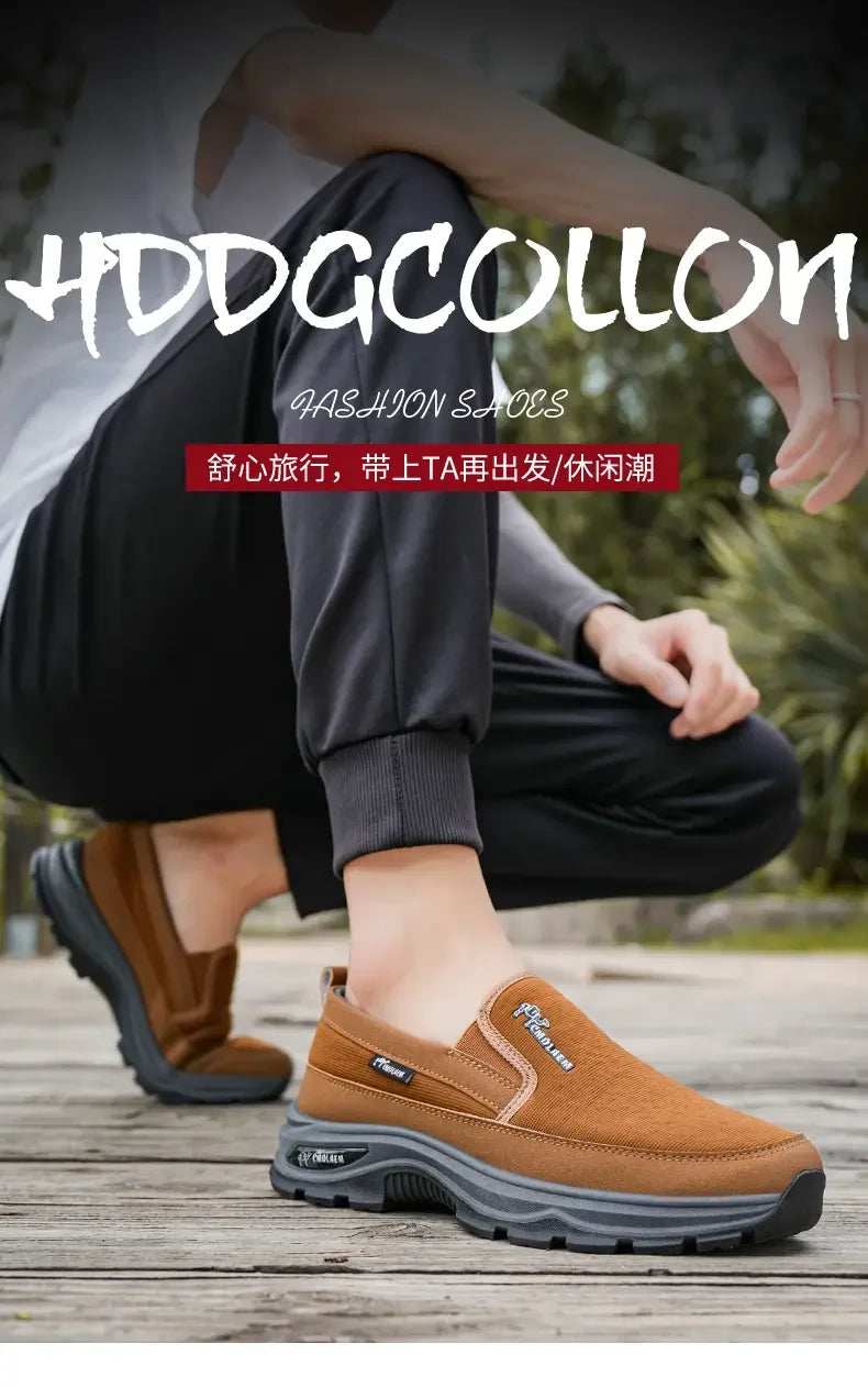 Mocasines Lona Hombre 2025 ∣ Sin Cordones ∣ Suela Gruesa Ligera