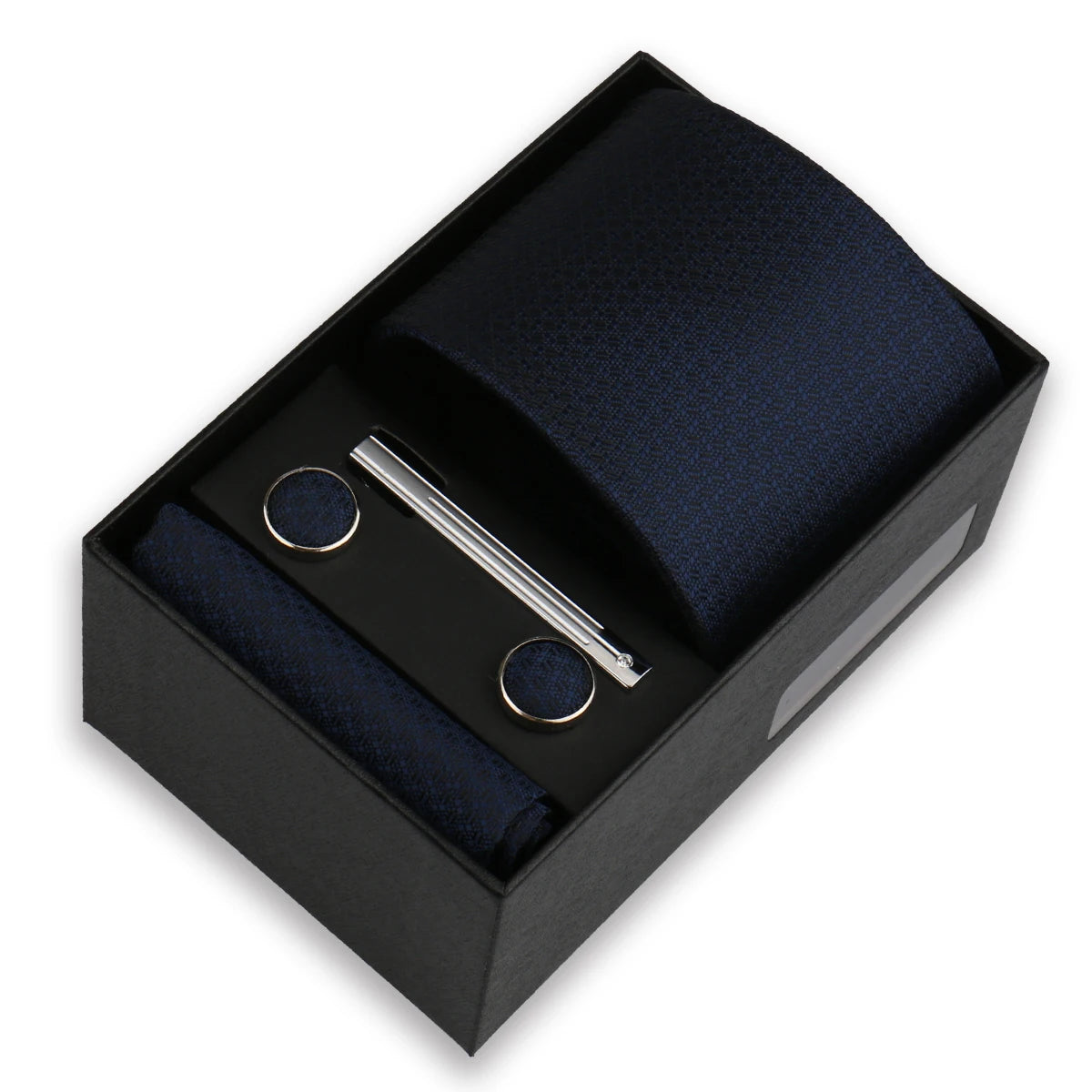 Conjunto De Lujo Corbata Pañuelo Clip Gemelos Accesorio Para Hombres