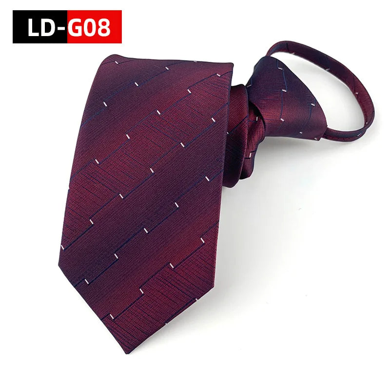 Corbata Preatada Cremallera Estrecha Estilo Tico Negocios Elegancia Diaria