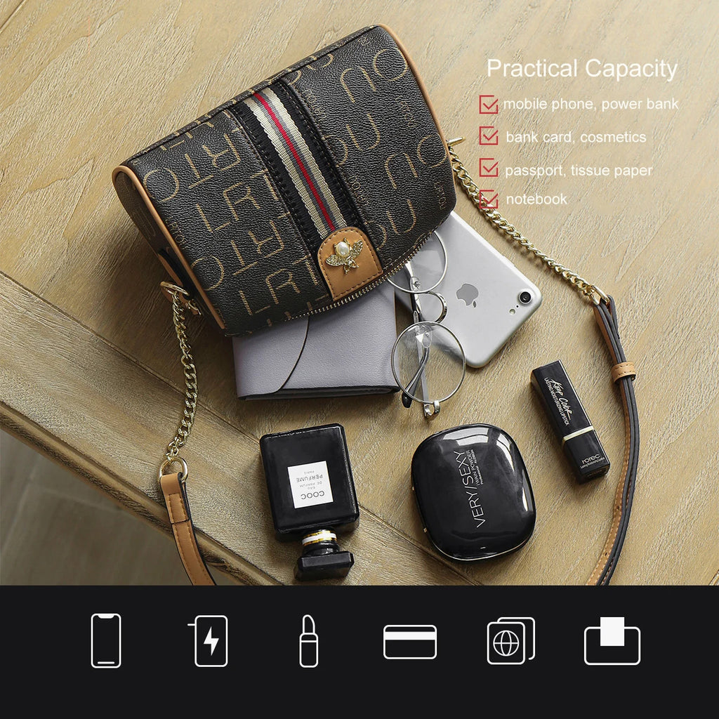 LAORENTOU bolso cruzado Retro de cuero de PVC para mujer, bolso redondo de moda con parte trasera de hombro, regalo para novia, esposa, amante