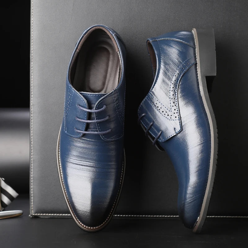 Zapatos Oxford de Cuero para Hombre | Nueva Suela Antideslizante | Ideal para Negocios y Bodas | Ticotrendy