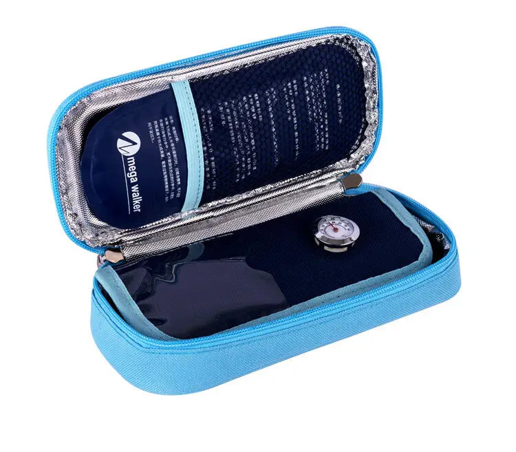 Caja enfriadora de insulina mega, bolsa de tamaño mediano, Estuche De Viaje de insulina para diabéticos con aislamiento portátil, bolsa de hielo de papel de aluminio de tela de nailon