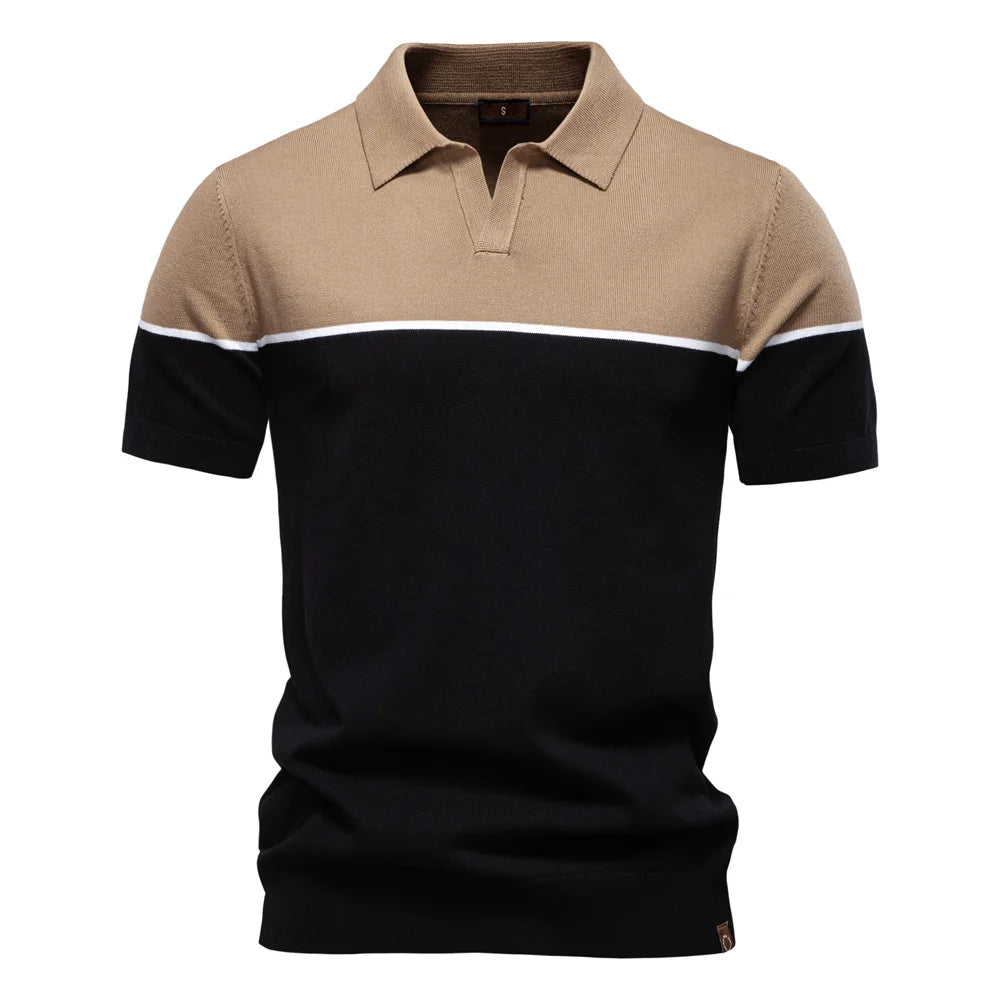 Polo Deportivo Cuello V Bloques Color Hombre | Ajustado Eventos | Tallas S-XXL | Tico Trendy