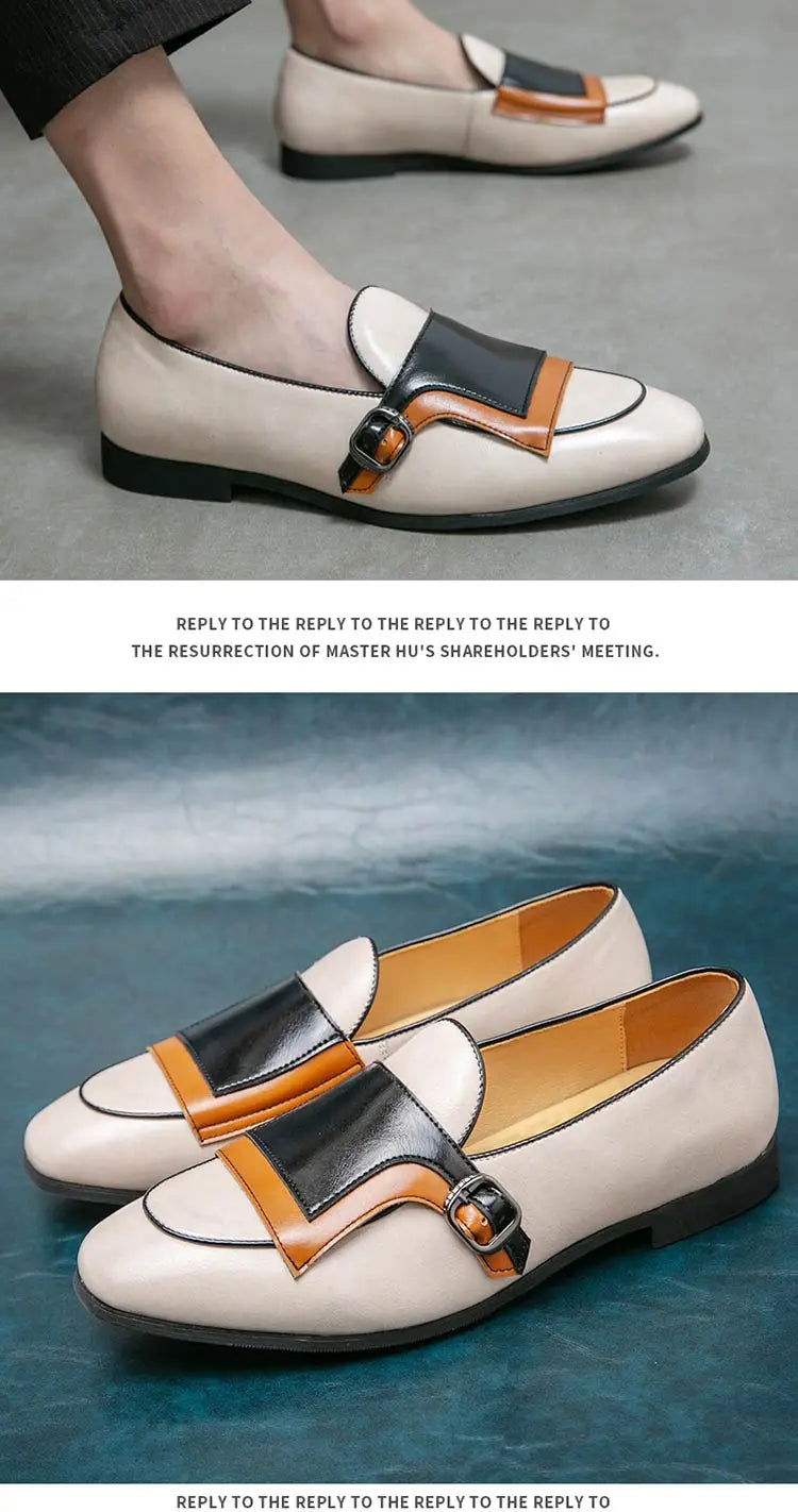 Mocasines Azules Lujo Hombre | Casual Negocios Punta Redonda Sin Cordones Talla Grande