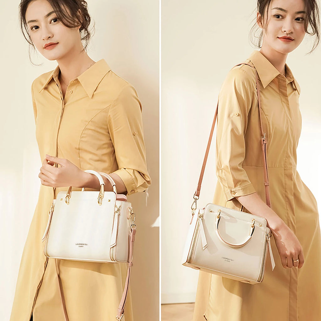 LAORENTOU Bolso grande de hombro de cuero dividido para mujer, bolso grande para mujer, bolso cruzado 2025