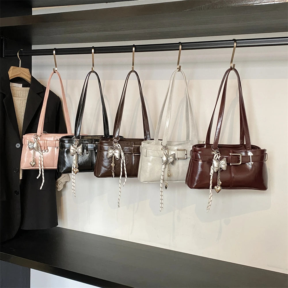 Bolso Hombro Diseño Hebilla Cinturón Lujo | Moda Versátil Tendencia Costa Rica
