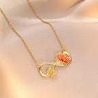 Cadena de acero inoxidable, collares creativos con símbolo infinito para mujeres y niñas, gargantilla de mariposa esmaltada bonita, accesorios de joyería