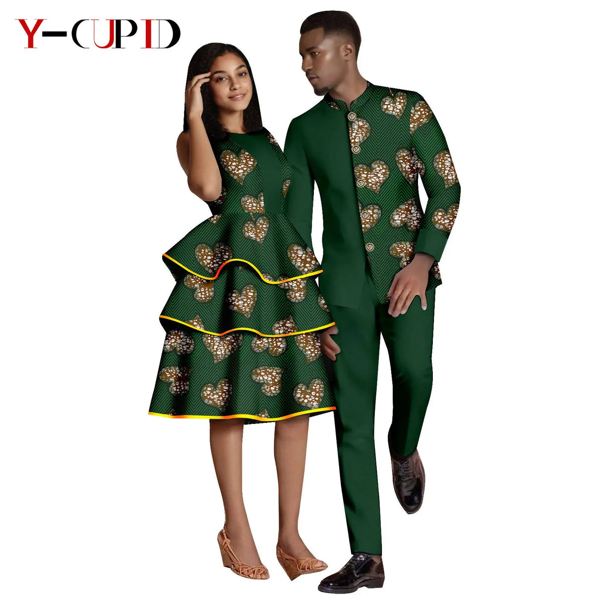 Vestido Escalonado Estampado Africano Pareja | Chaqueta y Pantalón | Tallas S-6XL | Tico Trendy