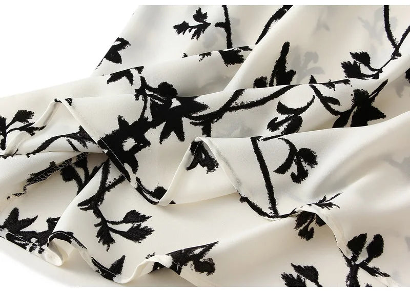 Falda Vintage de Satén | Estampado Floral Elegante
