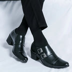 Zapatos Vestir Hombre Ticotrendy Piel Dividida Retro Punta Puntiaguda Boda | Con Hebilla