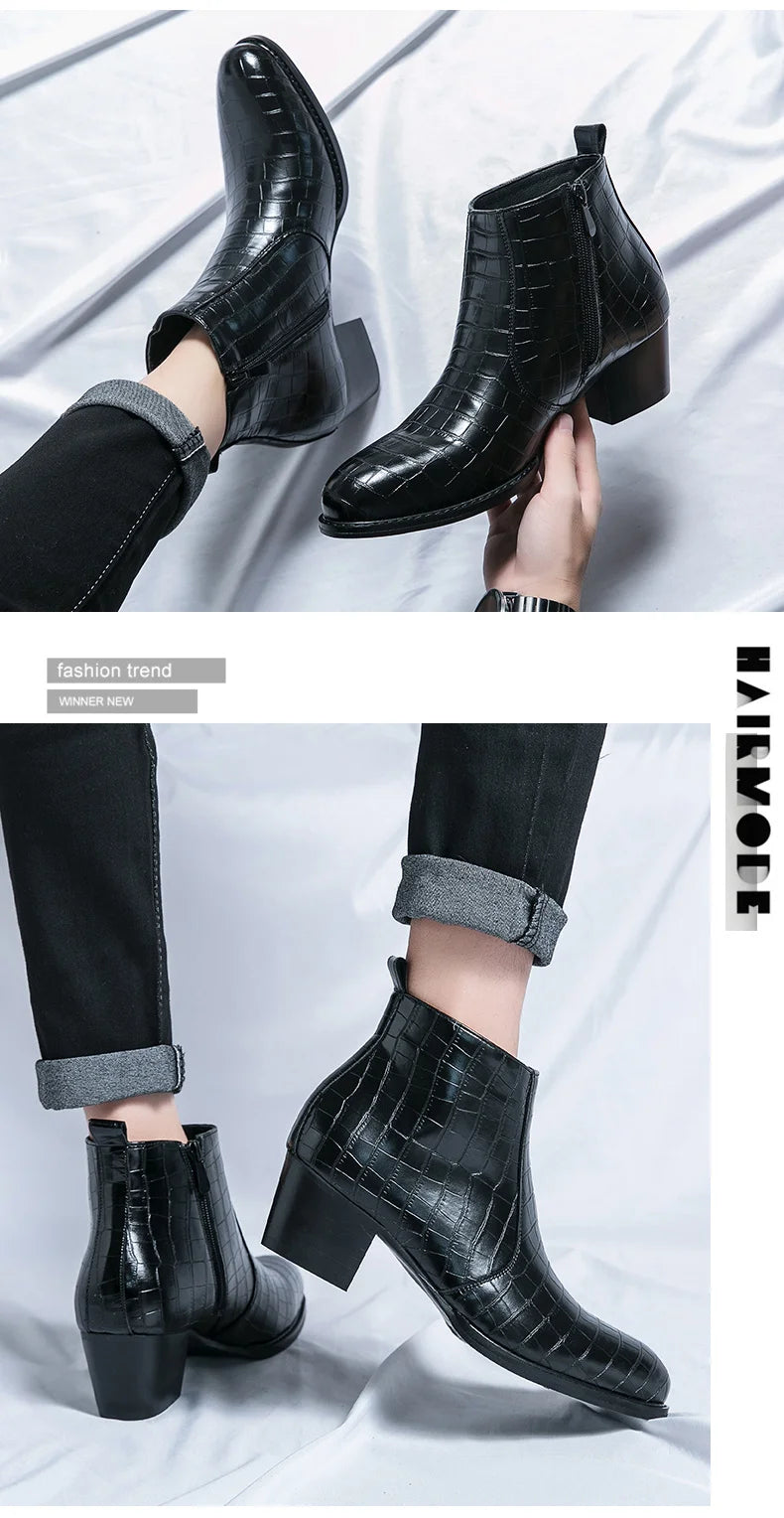 Zapatos Formales Hombre Ticotrendy Piel Dividida Boda Cómodos Con Cremallera | Punta Puntiaguda