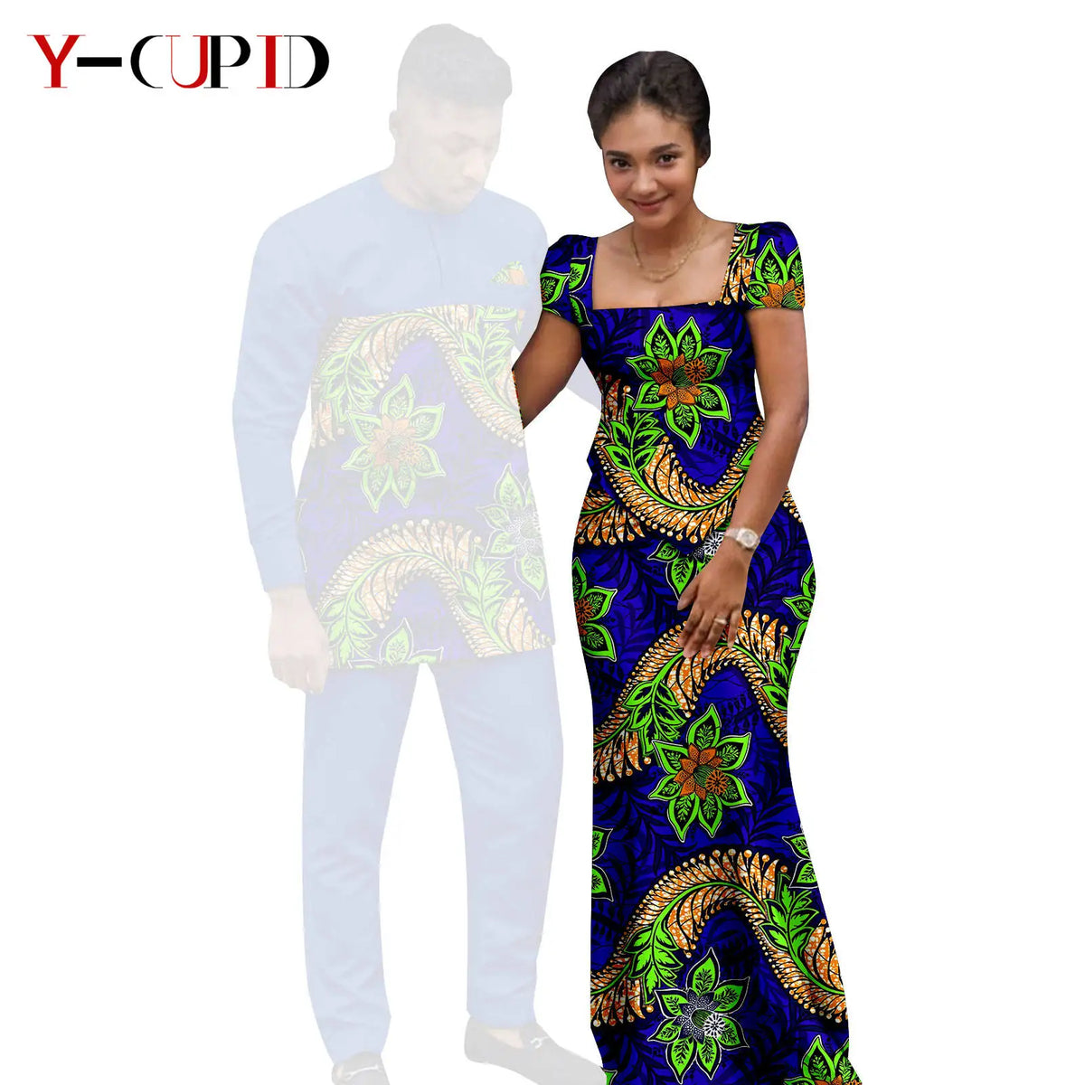 Conjunto Falda y Top Africano Bazin Riche Pareja | Top y Pantalón | Tallas XS-6XL | Tico Trendy