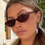 Gafas Sol Ovaladas Retro Leopardo Marrón | Montura Pequeña A La Moda UV400 Viajar