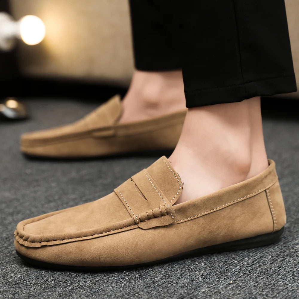 Mocasines Lona Hombre ∣ Transpirables Ligeros ∣ Conducción Zapatos Planos