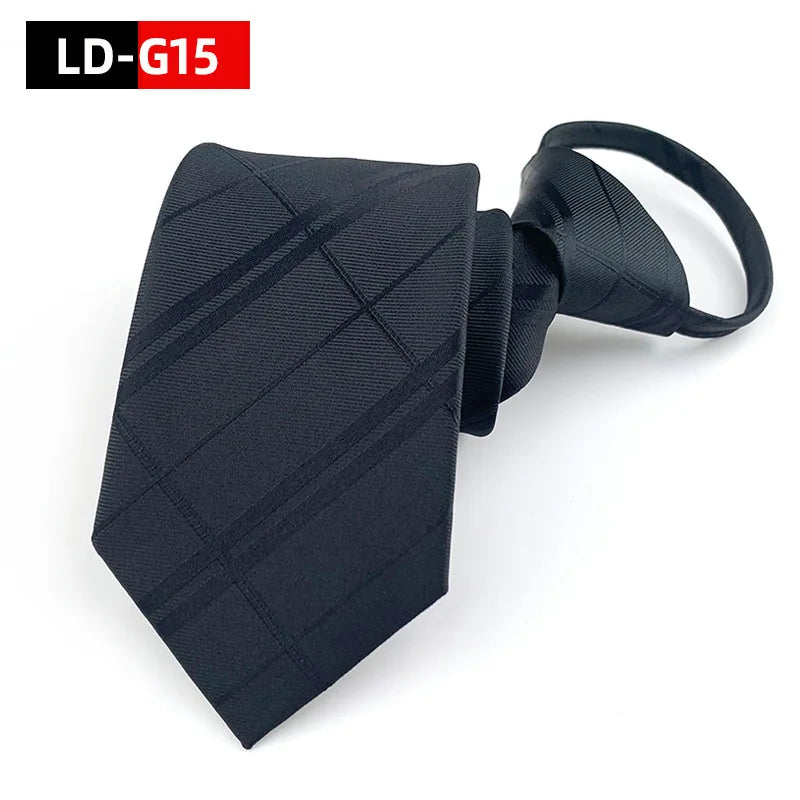 Corbata Preatada Cremallera Estrecha Estilo Tico Negocios Elegancia Diaria