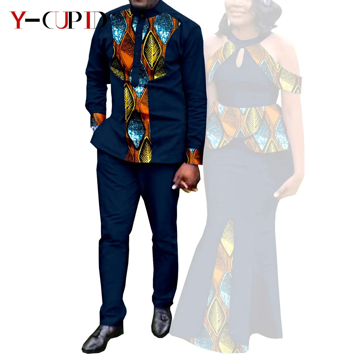 Vestido Africano Estampado Sirena Pareja | Camisa y Pantalón | Tallas S-6XL | Tico Trendy