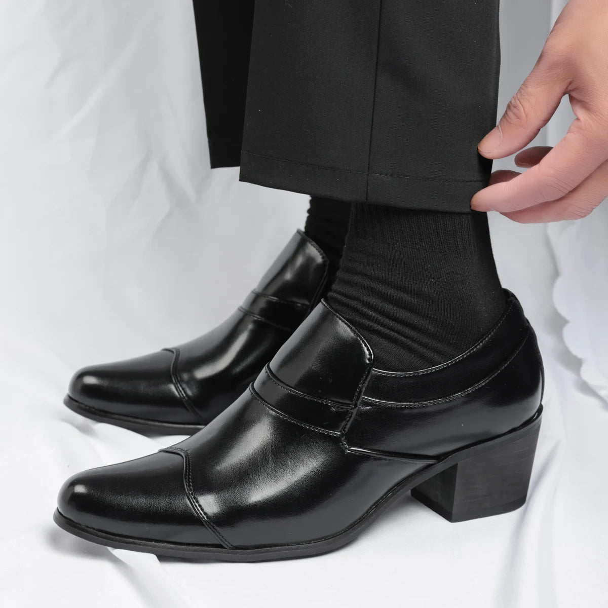 Zapatos Hombre Charol Negros Clásicos Punta Puntiaguda Formales | Fiesta