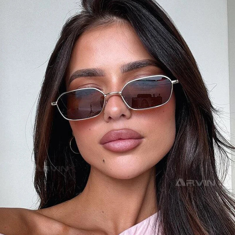 Gafas Sol Cuadradas Pequeñas Montura Metálica Steampunk Vintage | A La Moda UV400 Compras