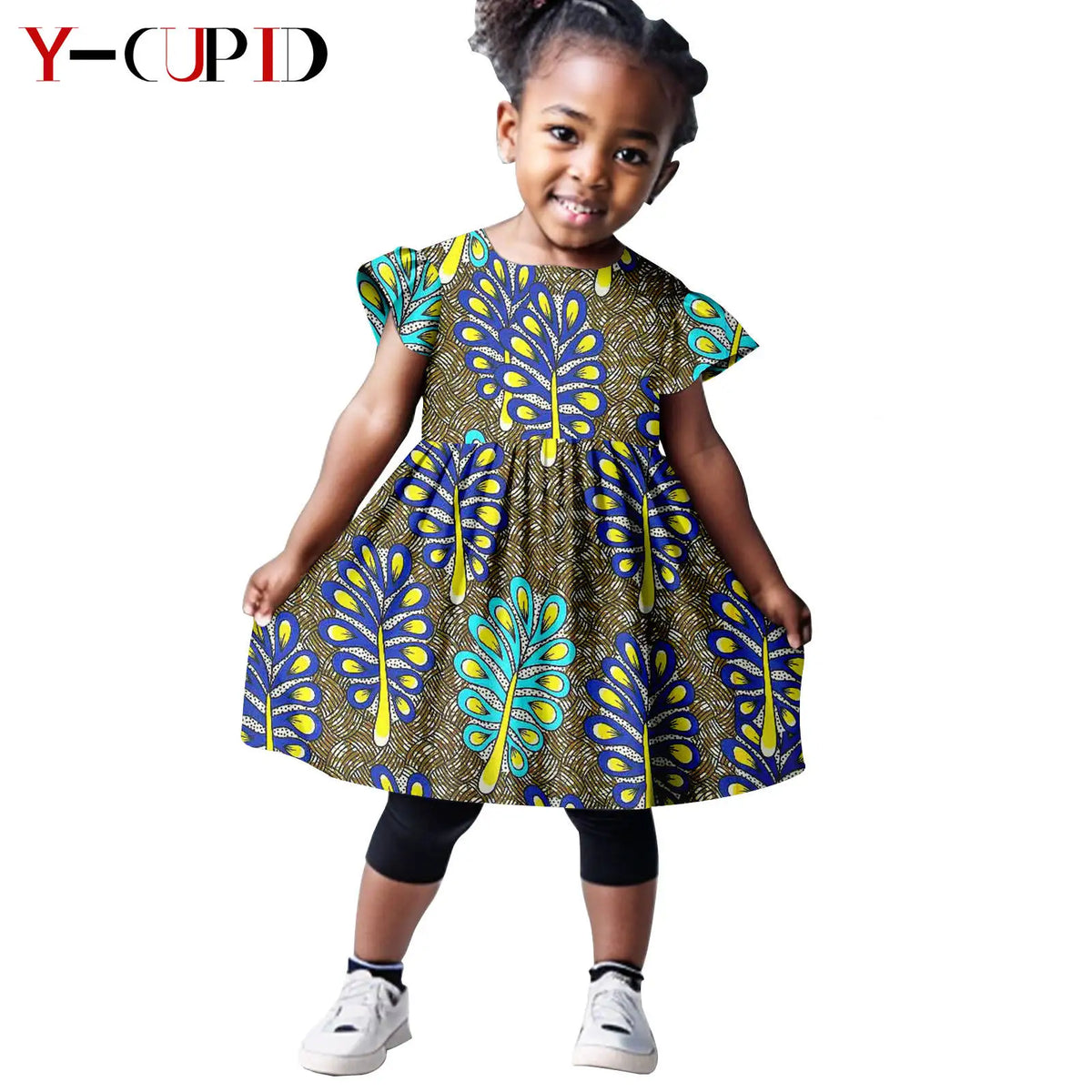 Vestido Manga Voladora Estampado Ankara Niña | Verano | Tallas XS-XXL | Tico Trendy