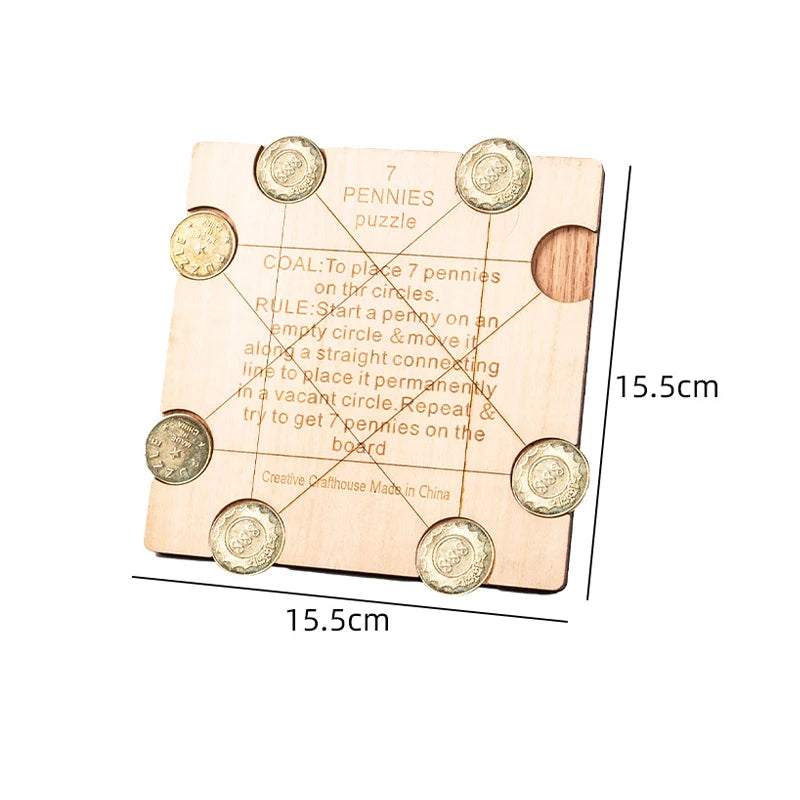 Penny Baffling Puzzle difíciles acertijos para adultos y niños juguetes educativos IQ Challenge juegos lógicos Rompecabezas regalos