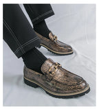Zapatos Vestir Hombre Estampado Dorado | Negocios Punta Estrecha Antideslizante Formal