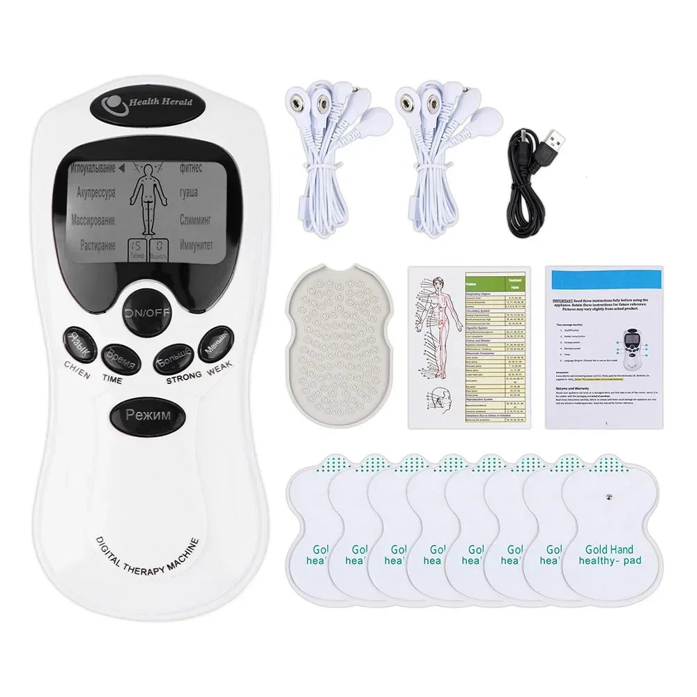 Masajeador Muscular TENS Eléctrico | Terapia Digital Pulso Estimulador | Cuidado Cuerpo Completo