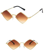 Gafas Sol Punk Rombo Pequeño Marco Metálico | Diseñador Tendencia UV400 Para Conducir