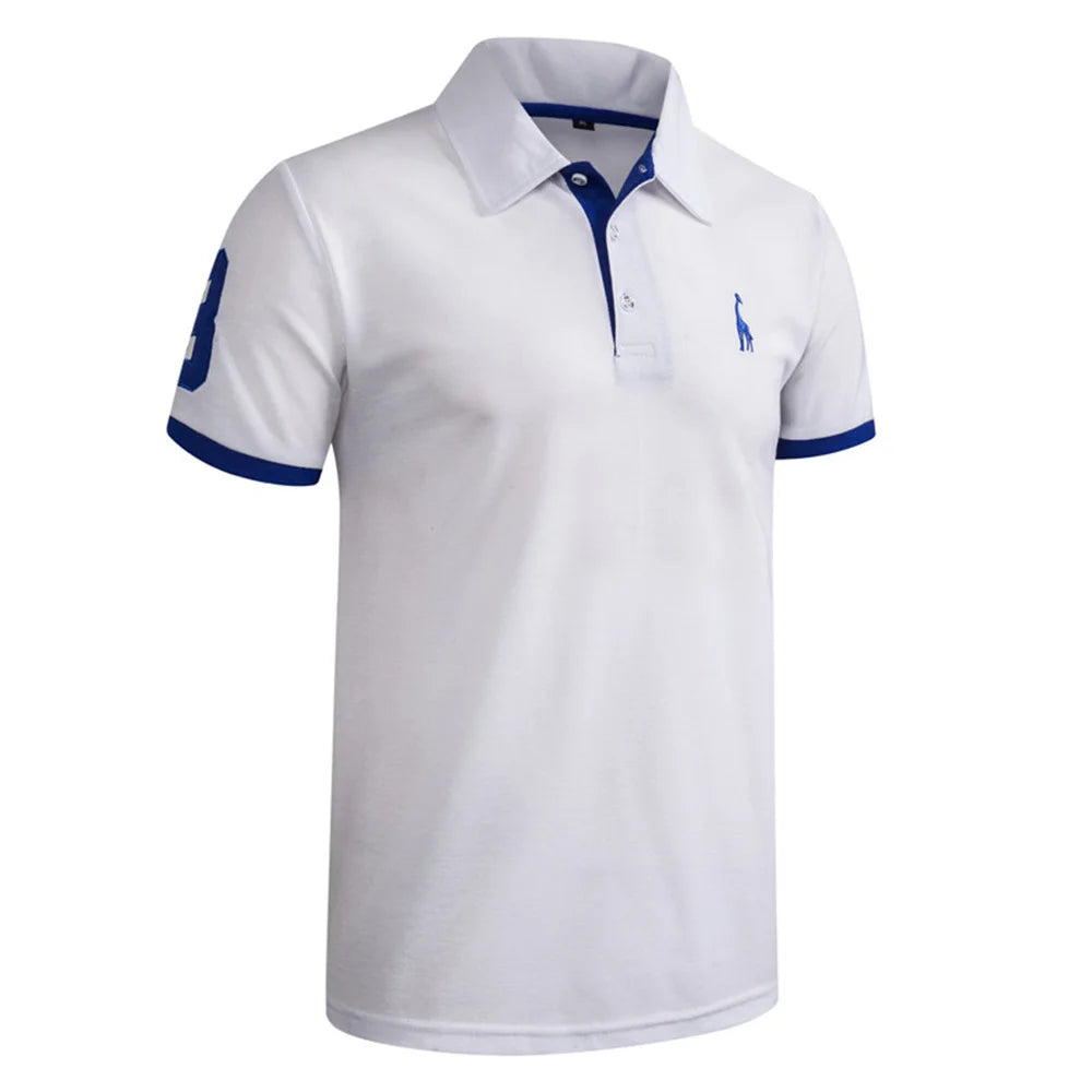 Polo Bordado Jirafa Hombre | Manga Corta Casual | Tallas XS-5XL | Tico Trendy