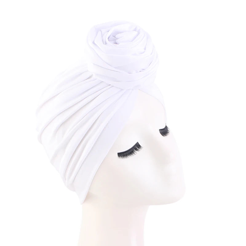 Turbante de flores grandes para Mujer, gorro Hijab musulmán, Bandana para quimio, sombrero africano, tocado para fiesta de boda, Turbante