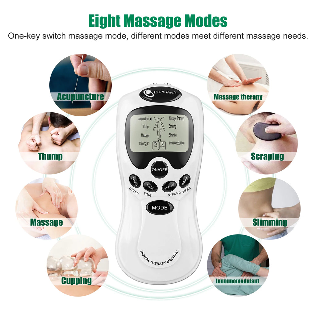 Masajeador Muscular TENS Eléctrico | Terapia Digital Pulso Estimulador | Cuidado Cuerpo Completo