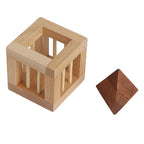 Rompecabezas de madera para niños y adultos, jaula con cerradura Luban triangular, juegos de desafío IQ, juguetes educativos intelectuales
