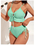 Bikini con Cordón y Volantes - Traje de Baño Sexy para el Verano Tico
