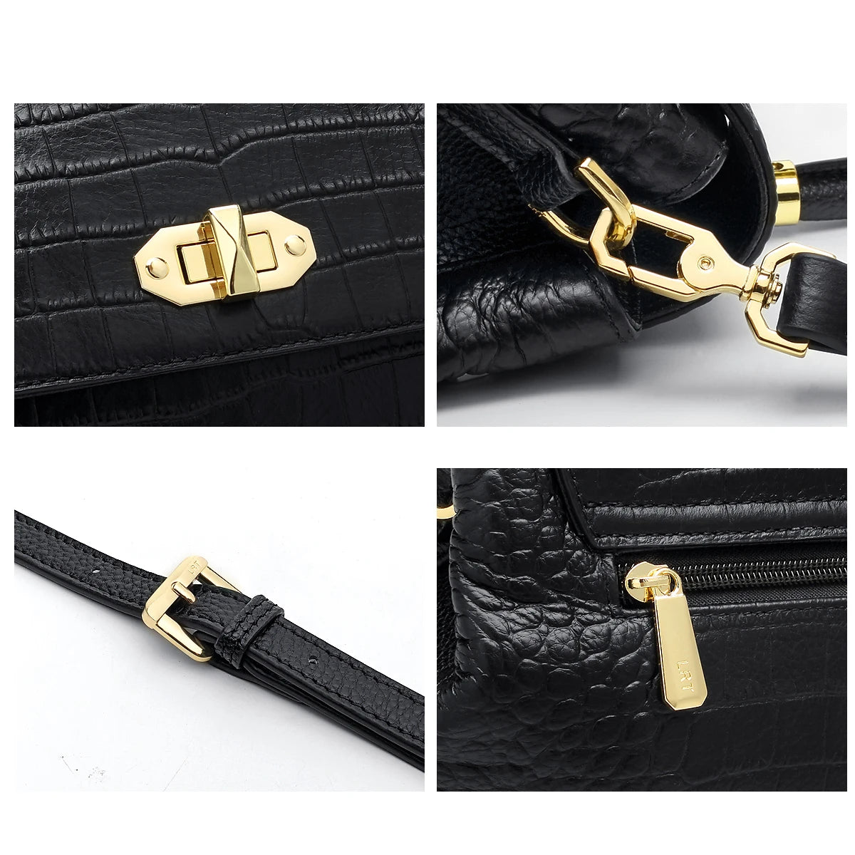 LAORENTOU, bolso elegante con asa superior para mujer, bolso de hombro femenino a la moda de cuero genuino, bolso cruzado de diseño lujoso, regalo para mamá