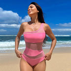 Conjunto de Bikini Monocromático | Malla Recortada | Playa y Verano