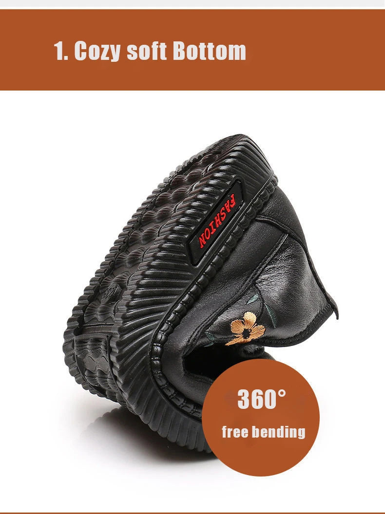 Zapatillas De Invierno Para Mamá | Mocasines Tipo Oxford Felpa Calidad