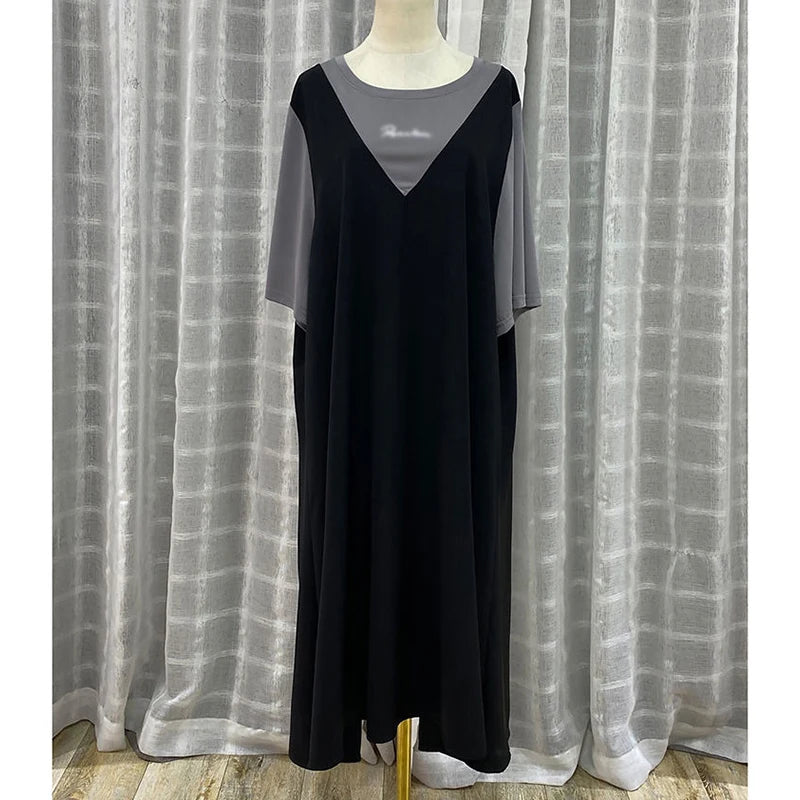 Vestido Holgado | Talla Grande | Diseño de Dos Piezas Falsas