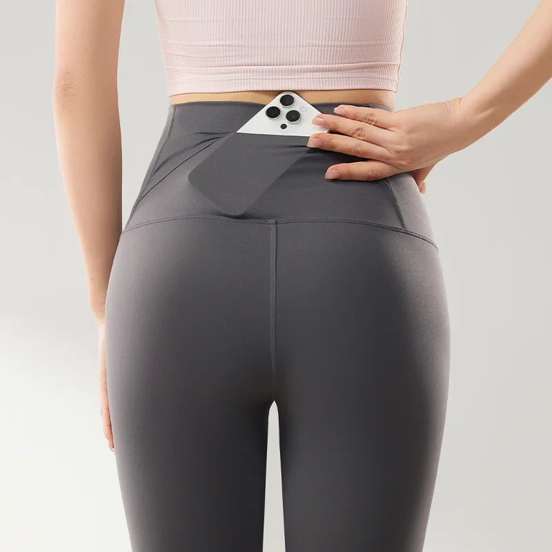 Leggings Piel Tiburón PV | Cintura Alta Bolsillo Espalda | Ajustado Sexy Fitness Yoga | Ticotrendy