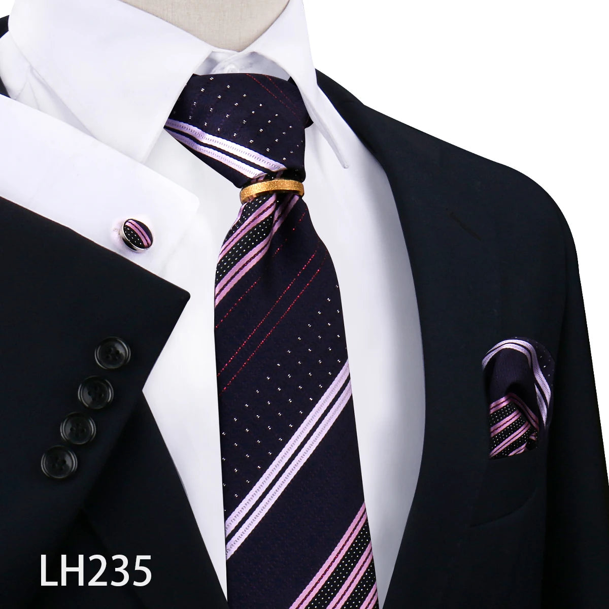 Set De Corbata Anillo Gemelos Pañuelo Accesorio De Traje Boda