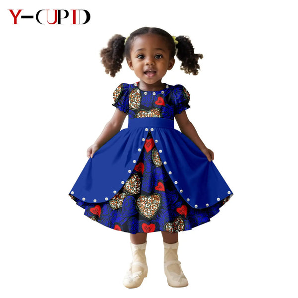 Vestido Bouffant Cuentas Ankara Niña | Fiesta Elegante | Tallas XS-XXL | Tico Trendy