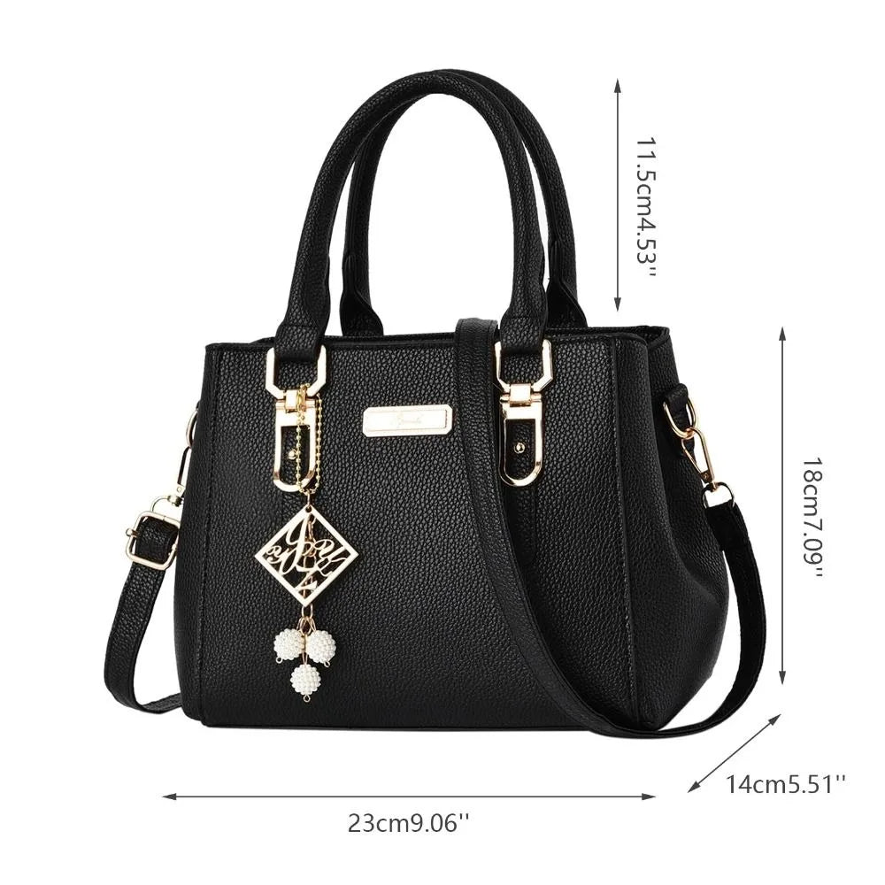 Bolso de Hombro de Gran Capacidad de PU con Bolsillo Abierto para Mujer